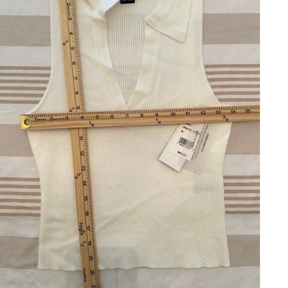 French Connections NWT | winter white Cosysoft V Neck Sleeveless Sweater | Med - Picture 2 of 6